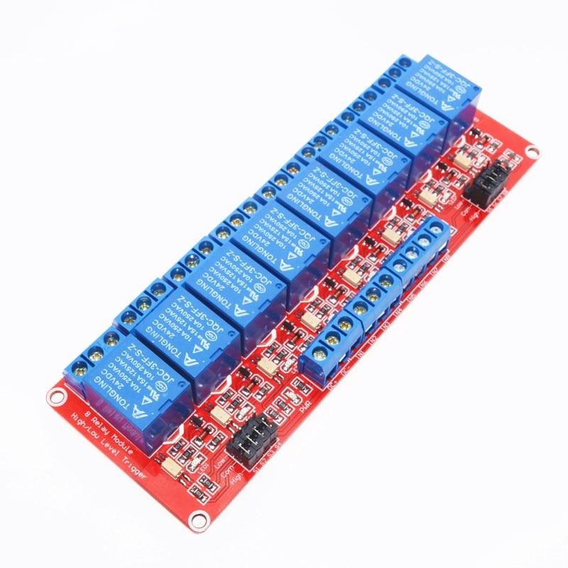 8 Channel Relay Control Module with Optocoupler Isolation Support High and Low Level Trigger 5V 12V 24V