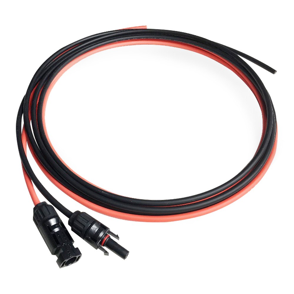 Cable Wire with MC4 Female and Male Connector Black+Red 1 Pair