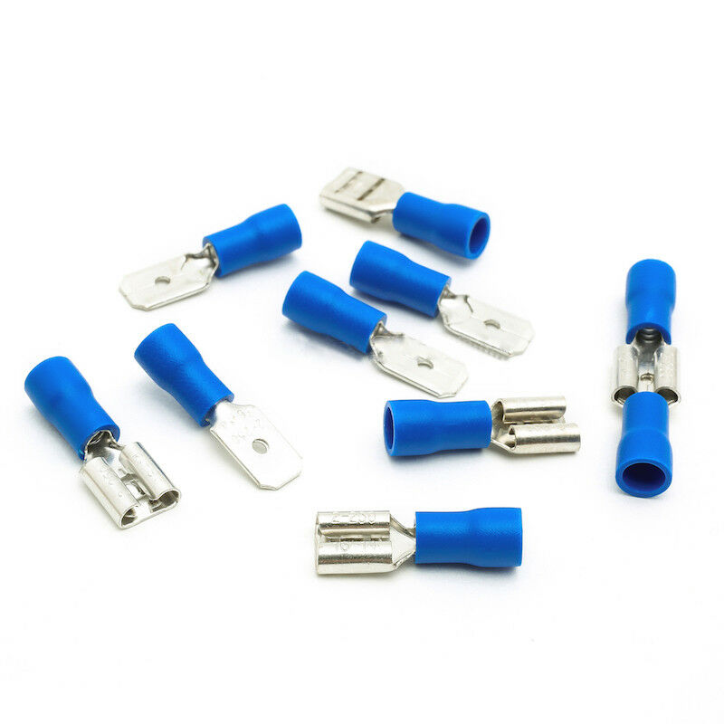  Female & Male Spade Insulated Electrical Crimp Terminal Connectors  Red Blue Yellow