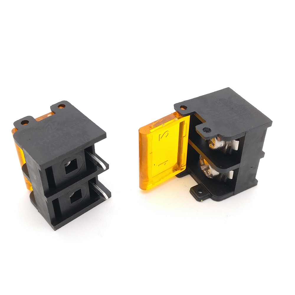 HB-9500 2P 9.5mm Barrier Terminal Block Connector with Cover PCB Mount