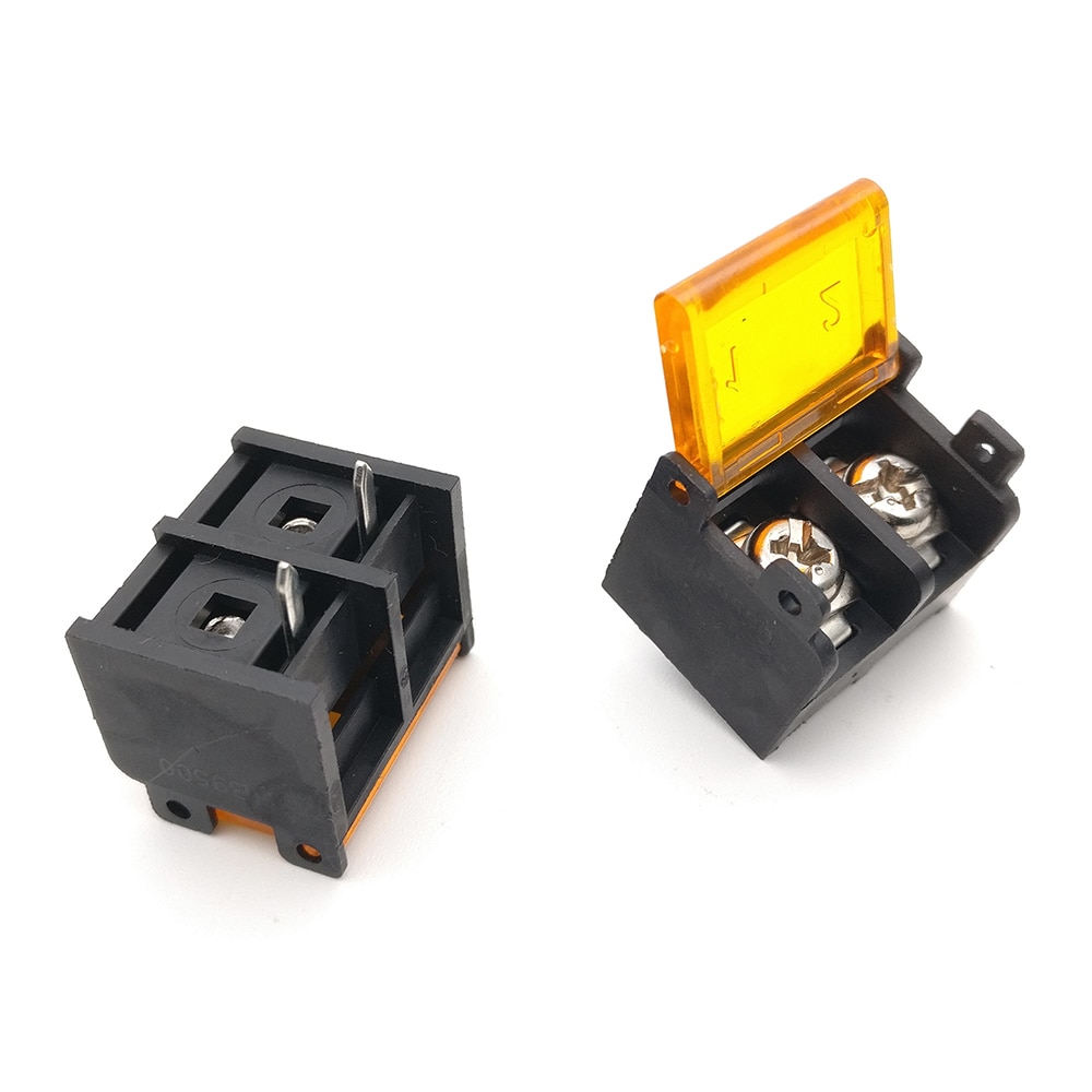 HB-9500 2P 9.5mm Barrier Terminal Block Connector with Cover PCB Mount