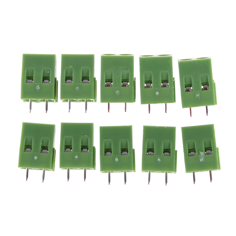  KF128 Copper PCB Terminal Blocks Green 5mm Pitch Screw Terminal Connector 2 Pin 3 Pin Straight Leg