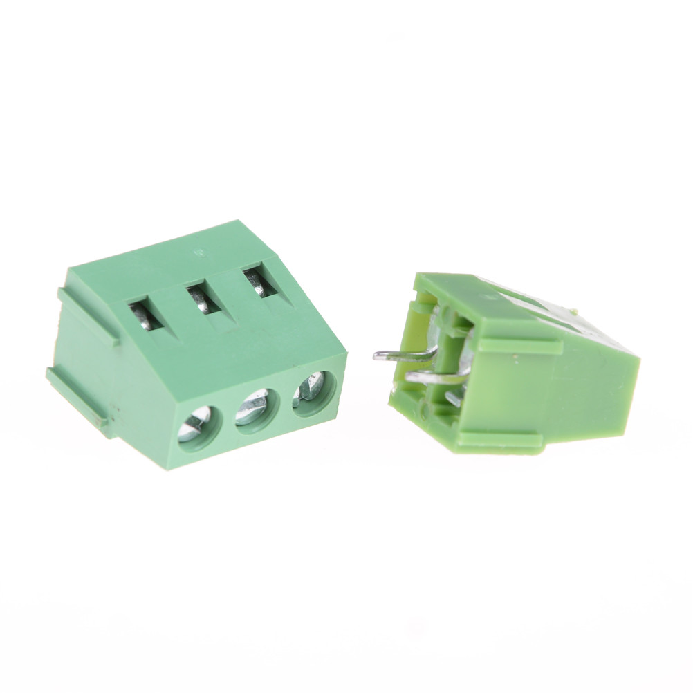  KF128 Copper PCB Terminal Blocks Green 5mm Pitch Screw Terminal Connector 2 Pin 3 Pin Straight Leg