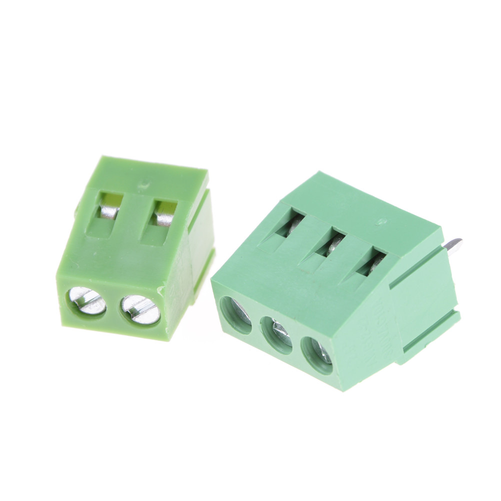  KF128 Copper PCB Terminal Blocks Green 5mm Pitch Screw Terminal Connector 2 Pin 3 Pin Straight Leg