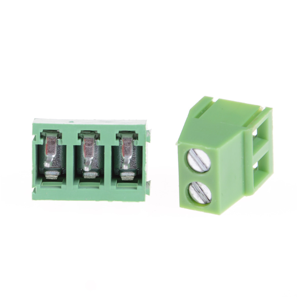  KF128 Copper PCB Terminal Blocks Green 5mm Pitch Screw Terminal Connector 2 Pin 3 Pin Straight Leg