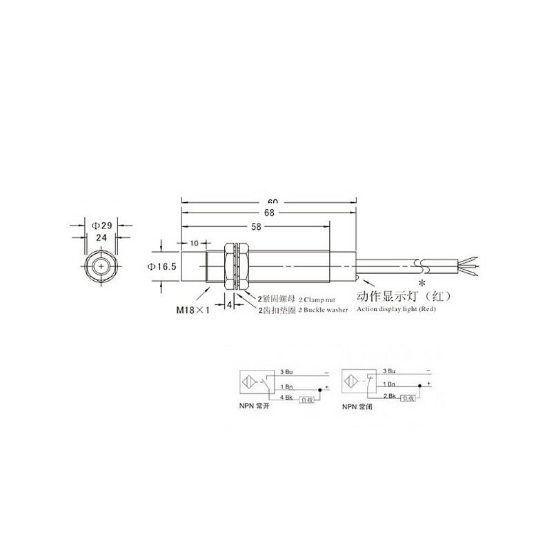 LJ18A3-8-Z/BX Inductive Proximity Sensor NPN No Switch