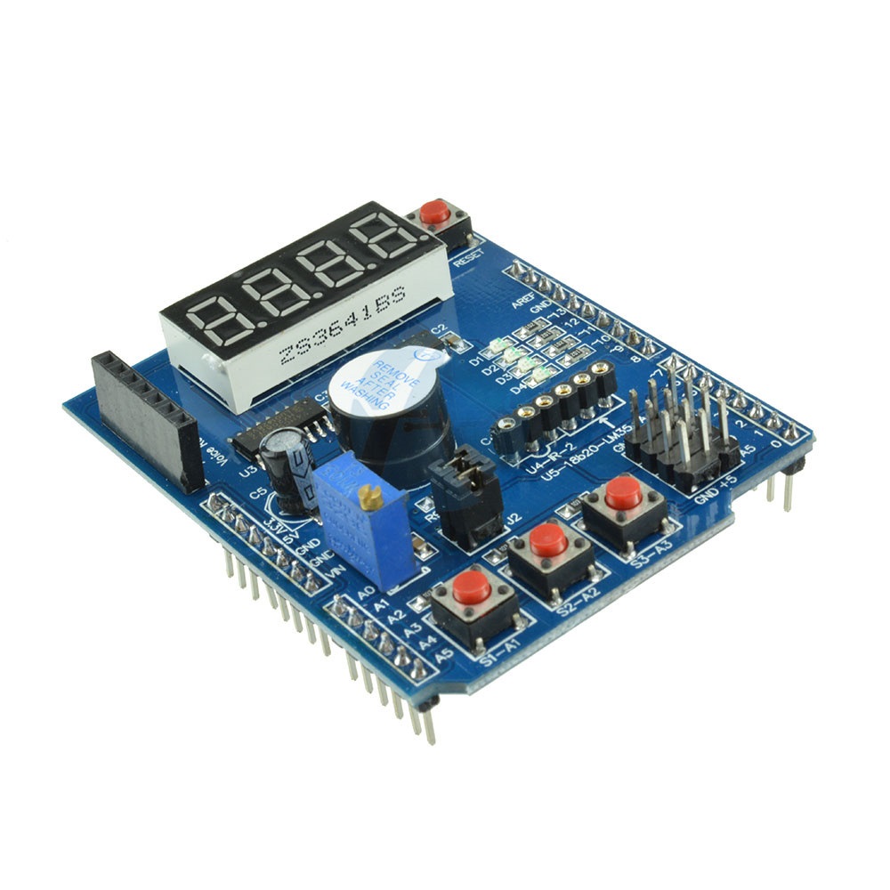 Multi Function Shield with Buzzer LM35 / 4 Digit Digital LED Expansion Board Module for Arduino UNO R3 