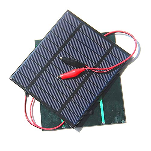 2.5W 5V Polysilicon Epoxy Solar Panel Cell Battery Charger+Crocodile Clip 