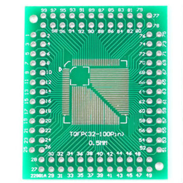 QFP/TQFP/LQFP/FQFP 32/44/64/80/100 To DIP 2.54mm Adapter PCB Board Converter Socket