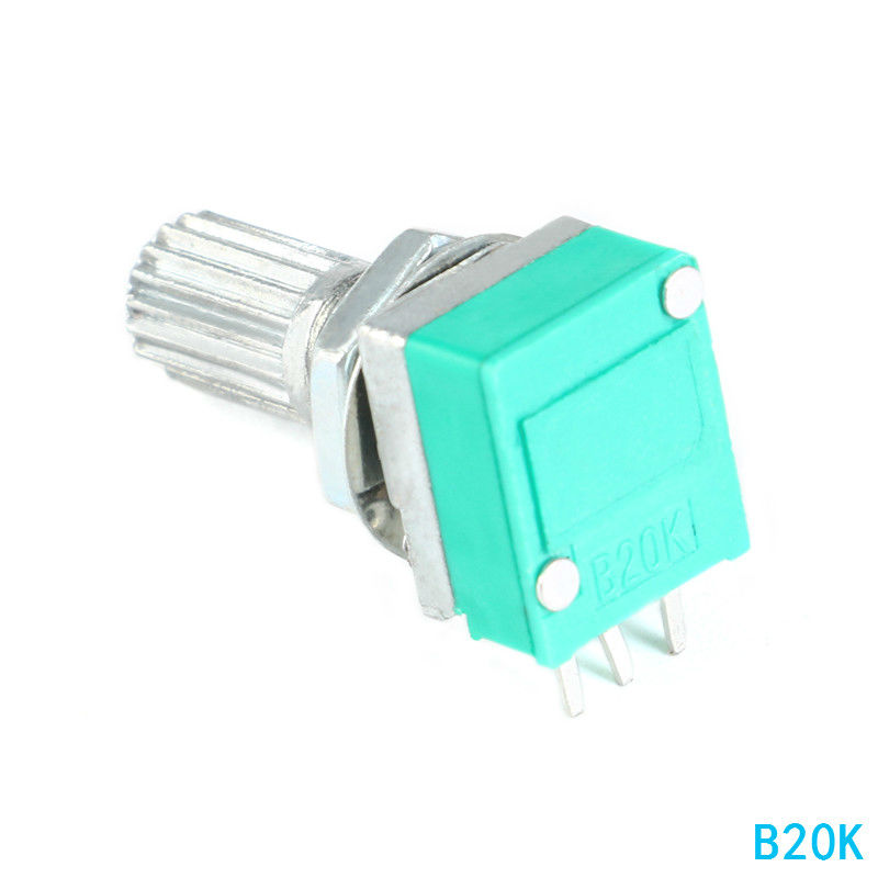 RUNCCI-YUN 20Pcs B5K B10K B20K B50K B100K Ohm Potentiometer Knob Linear  Potentiometer 3 Terminal Rotary Potentiometer with Cap Nuts and Washer for