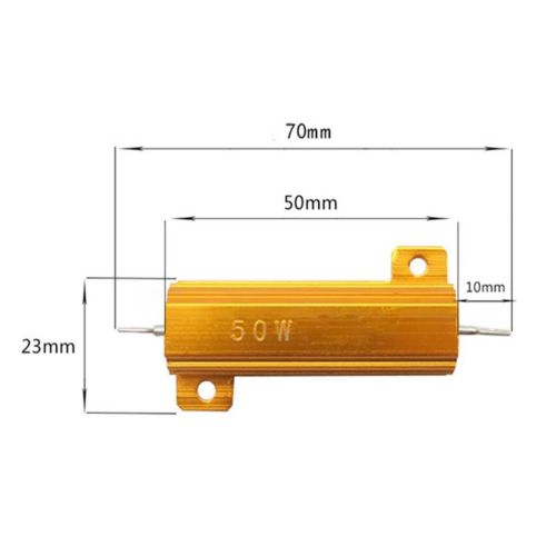 RX24 50W Aluminum Heatsink Metal Oxide Power Resistor Golden Tone