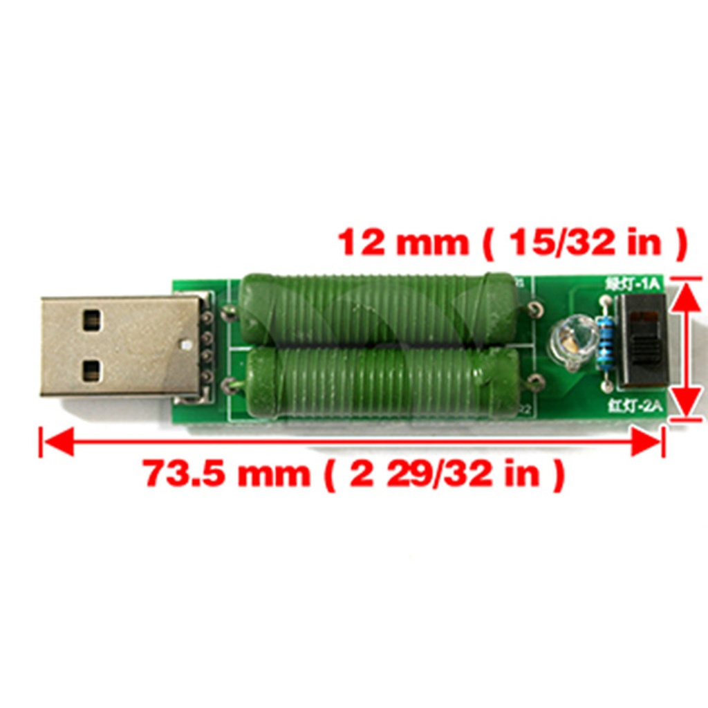 USB Discharge Load Resistor Digital Current Meter Tester switch module 1A/2A