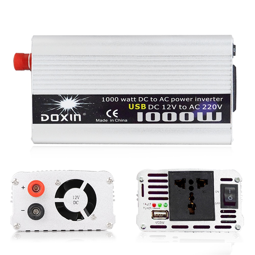 1000W DC12V to AC220V Portable Car Power Inverter Charger DC24V to AC110V Modified Sine Wave