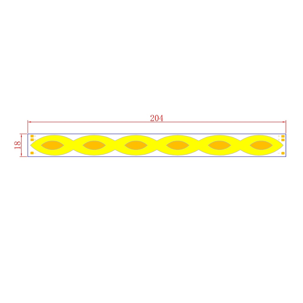 3W Plus 3W LED COB Light Bar Module 204*18mm Yellow White DC 12V 