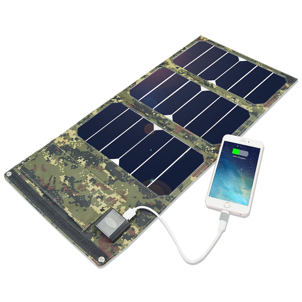 20W 5V Monocrystalline Folding Solar Panel Battery Charger