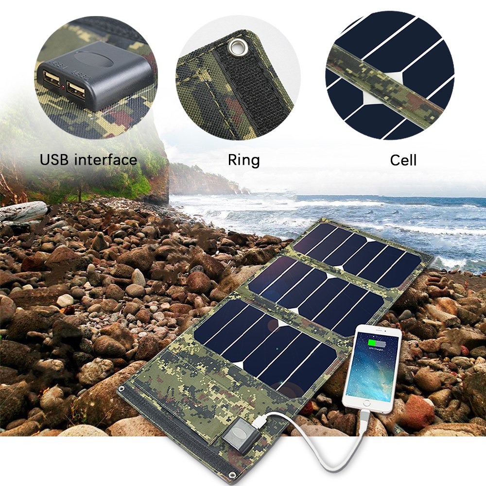 20W 5V Monocrystalline Folding Solar Panel Battery Charger