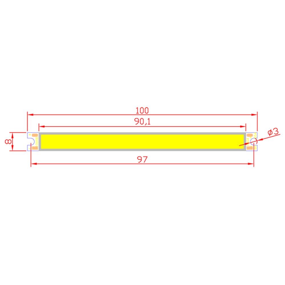 5W LED COB Light Bar Module 100*8mm Warm White/ White DC 12V 