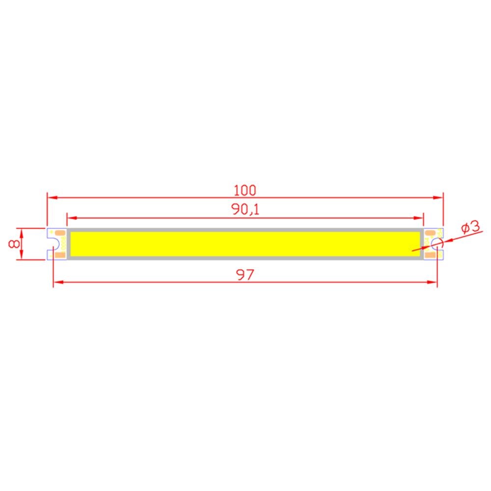 5W LED COB Light Bar Module 100*8mm Warm White/ White DC 12V 