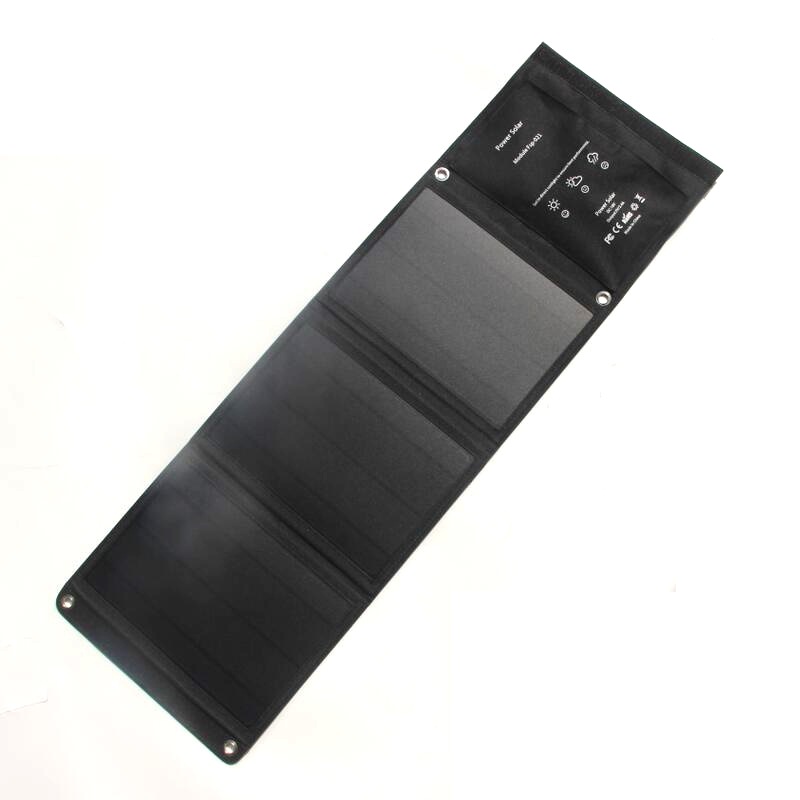 18W 5V Polysilicon Folding Solar Panel Battery Charger with Dual USB Interface