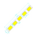 5W 5 Grids Flexible Led Cob Strip Bulb Light 151*16.5mm White 7000K