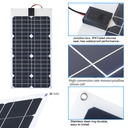 30W 18V Monocrystalline Flexible Solar Panel Battery Charger