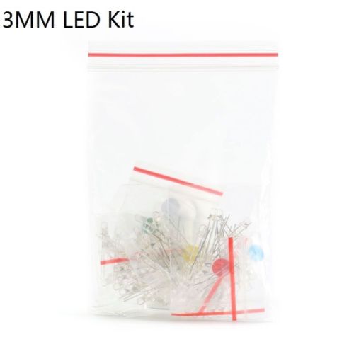 3MM LED Clear /White Red Green Yellow Blue Diode Assortment Kits 100PC