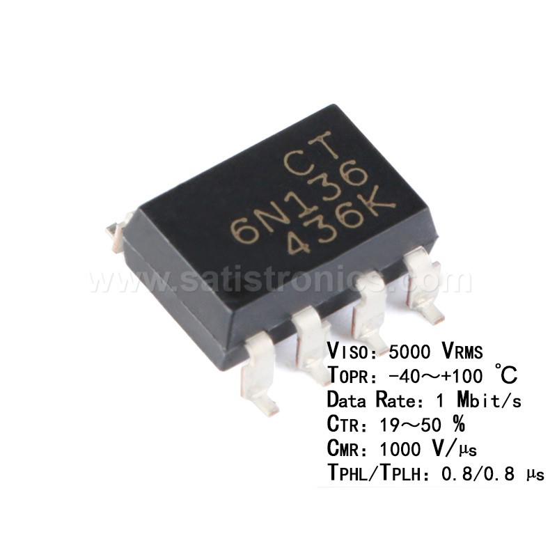 CT Micro CT6N136(S)(T1) SMD-8 Optocouplers Compatible 6N136S(TA)