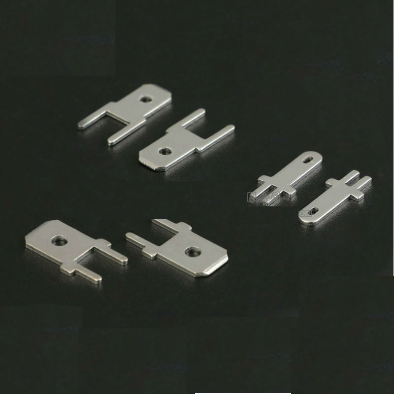 Straight Insert Solder Terminals 6.3mm 4.8mm 2.8mm Copper Male Crimp PCB Block Board Terminals lot(50 pcs)