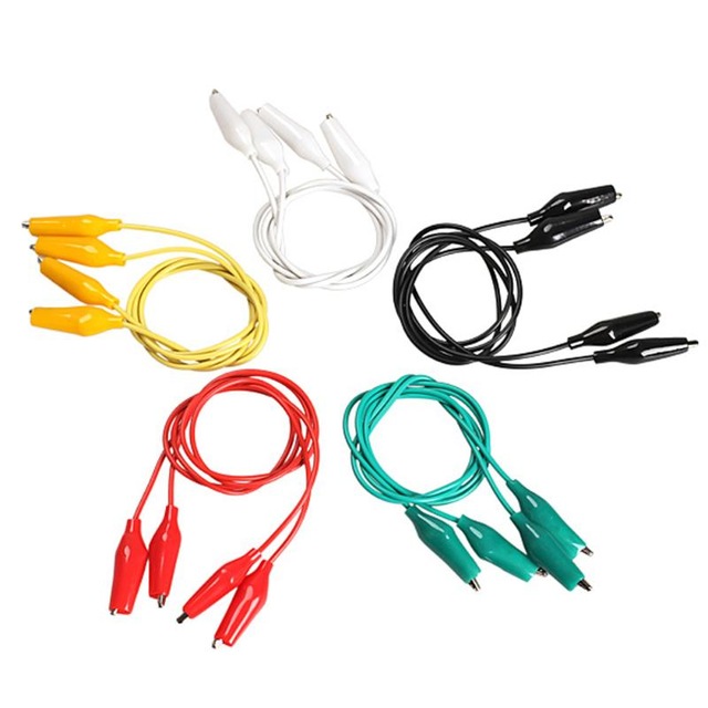 10pcs 50CM Colorful Crocodile Clips Cable Double-ended Jumper Test Leads Wire Electronics Connecting Wire Test Alligator Clips