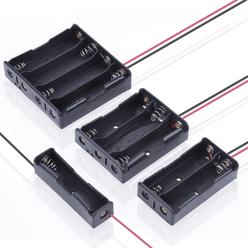 18650 Battery Storage Box Case 1 2 3 4 Slot Way DIY Batteries Clip Holder Container With Wire Lead Pin