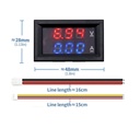 0.56'' DC100V 10A 50A 100A Blue Red Dual LED Display Mini Digital Current Voltage Meter