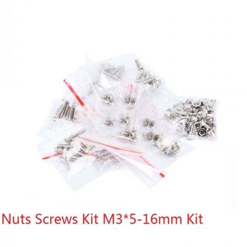 M3 Series Nuts / Round Head & Flat Head Screws Assortment Kit M3*5-16mm 130pcs 