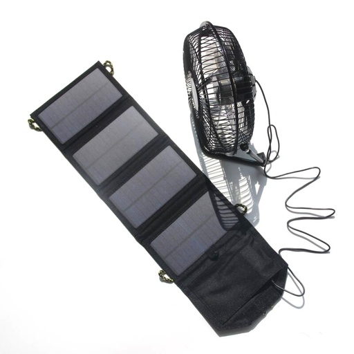 7W Polysilicon Folding Solar Panel+8 Inch Mini Fan