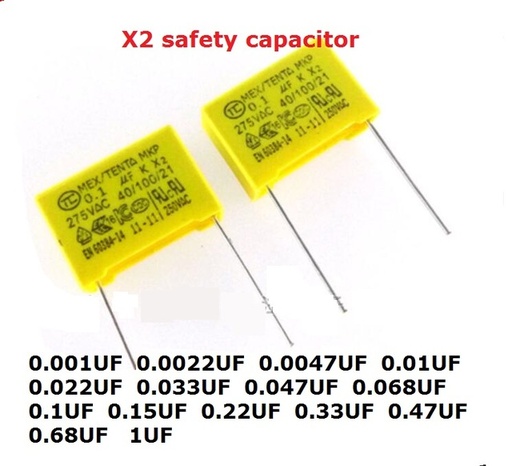 Safety Capacitor 1uF 275V 22MM Lead Pitch