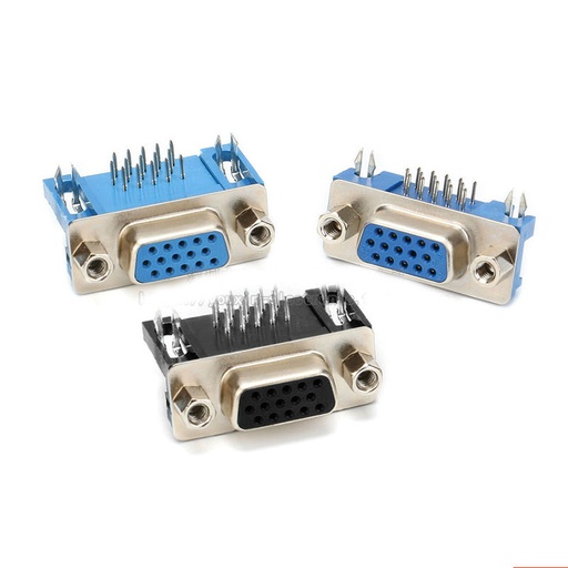 VGA15 Plug Socket Triplex Row Female Head Plate-insert 90 Degree Long/Short Pattern lot(10 pcs)