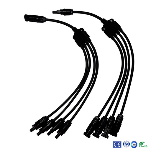 Solar Panel Wire Y Type 4 in 1 Female and Male Connection with MC4 Connector