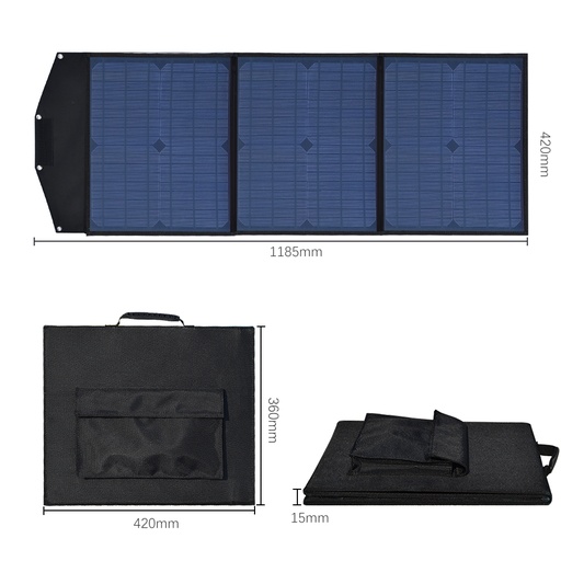 60W 18V Monocrystalline Folding Solar Panel Battery Charger