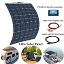 140W 18V Monocrystalline Solar Panel+20A PWM Controller for Car Home RV Yatch Battery Charger