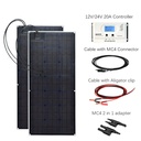 200W Solar System Monocrystalline Solar Panel 12V/24V Solar Controller Waterproof Connector 