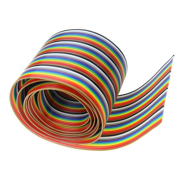 Ribbon Cable 20 WAY Flat Color Rainbow Cable 1.27MM Pitch One Meter ...