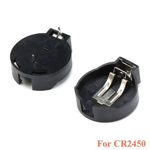 CR2450 2450 Coin Cell Button Battery Socket Holder Case 2 Pins Black lot(10 pcs)