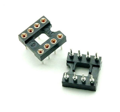 8Pin DIP SIP Round IC Sockets Adaptor Solder Type Gold Plated Machined lot(20 pcs)
