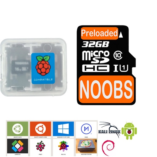 OEM Raspberry Pi Class 10 16GB Micro u SD card NOOBS RASPBIAN WIN10 Andoid Preloaded