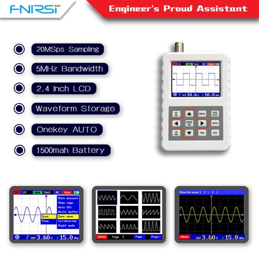 DSO FNIRSI 5Mhz Analog Bandwidth 20MS Sampling Rate Handheld Mini Digital Oscilloscope