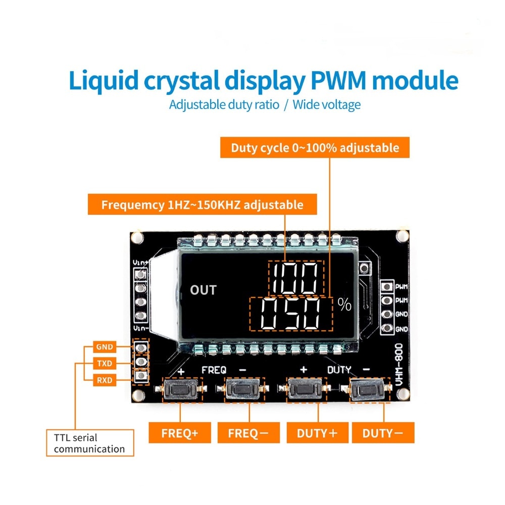 Générateur De Signaux PWM LIAOTEC 1Hz-150KHz - Affichage LCD, Réglable De 3.3V à 30V - Neuf