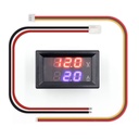 DC100V 10A 0.28" Blue Red Dual LED Display Mini Digital Voltage Meter