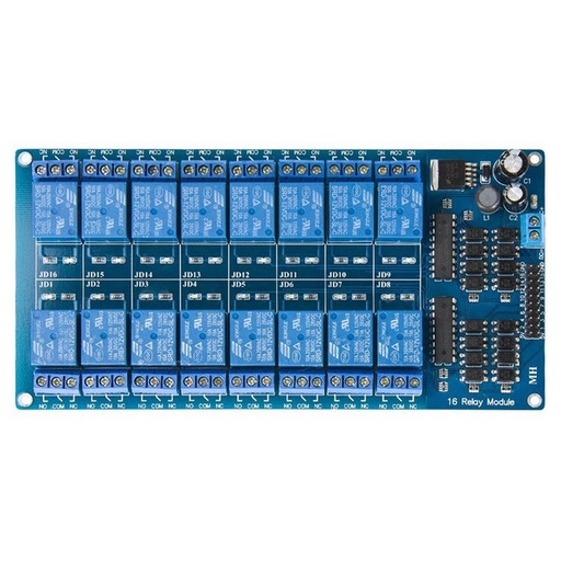 16 Channel Relay Module Board 5V 12V with Optocoupler Protection LM2576 Power