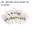 1W DIP Zener Regulator Diode Assortment Kit 10V-56V  11 values 55pcs