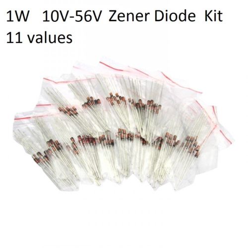 1W DIP Zener Regulator Diode Assortment Kit 10V-56V  11 values 55pcs